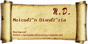 Molcsán Dionízia névjegykártya